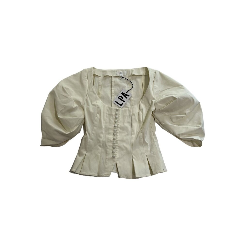 LPA Cream Puff Sleeve Blouse